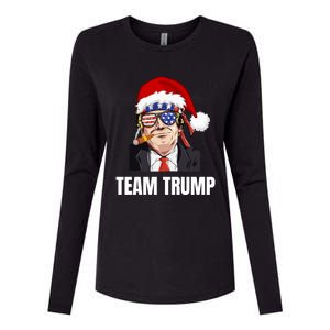 Team Trump Christmas Pajama Dear Santa All I Want Is A New Gift Womens Cotton Relaxed Long Sleeve T-Shirt