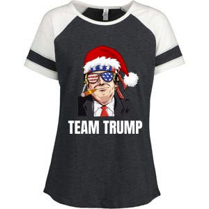 Team Trump Christmas Pajama Dear Santa All I Want Is A New Gift Enza Ladies Jersey Colorblock Tee