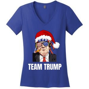 Team Trump Christmas Pajama Dear Santa All I Want Is A New Gift Women's V-Neck T-Shirt