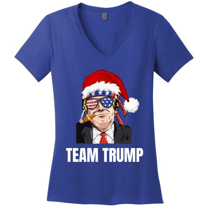 Team Trump Christmas Pajama Dear Santa All I Want Is A New Gift Women's V-Neck T-Shirt