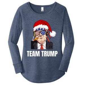 Team Trump Christmas Pajama Dear Santa All I Want Is A New Gift Women's Perfect Tri Tunic Long Sleeve Shirt