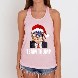 Team Trump Christmas Pajama Dear Santa All I Want Is A New Gift Women's Knotted Racerback Tank