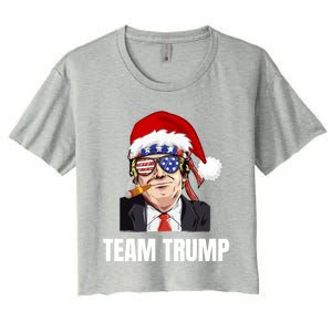 Team Trump Christmas Pajama Dear Santa All I Want Is A New Gift Women's Crop Top Tee