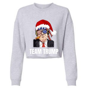 Team Trump Christmas Pajama Dear Santa All I Want Is A New Gift Cropped Pullover Crew