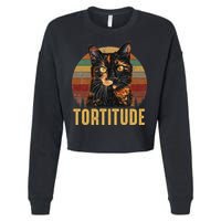 Tortitude Tortoiseshell Cat Cropped Pullover Crew