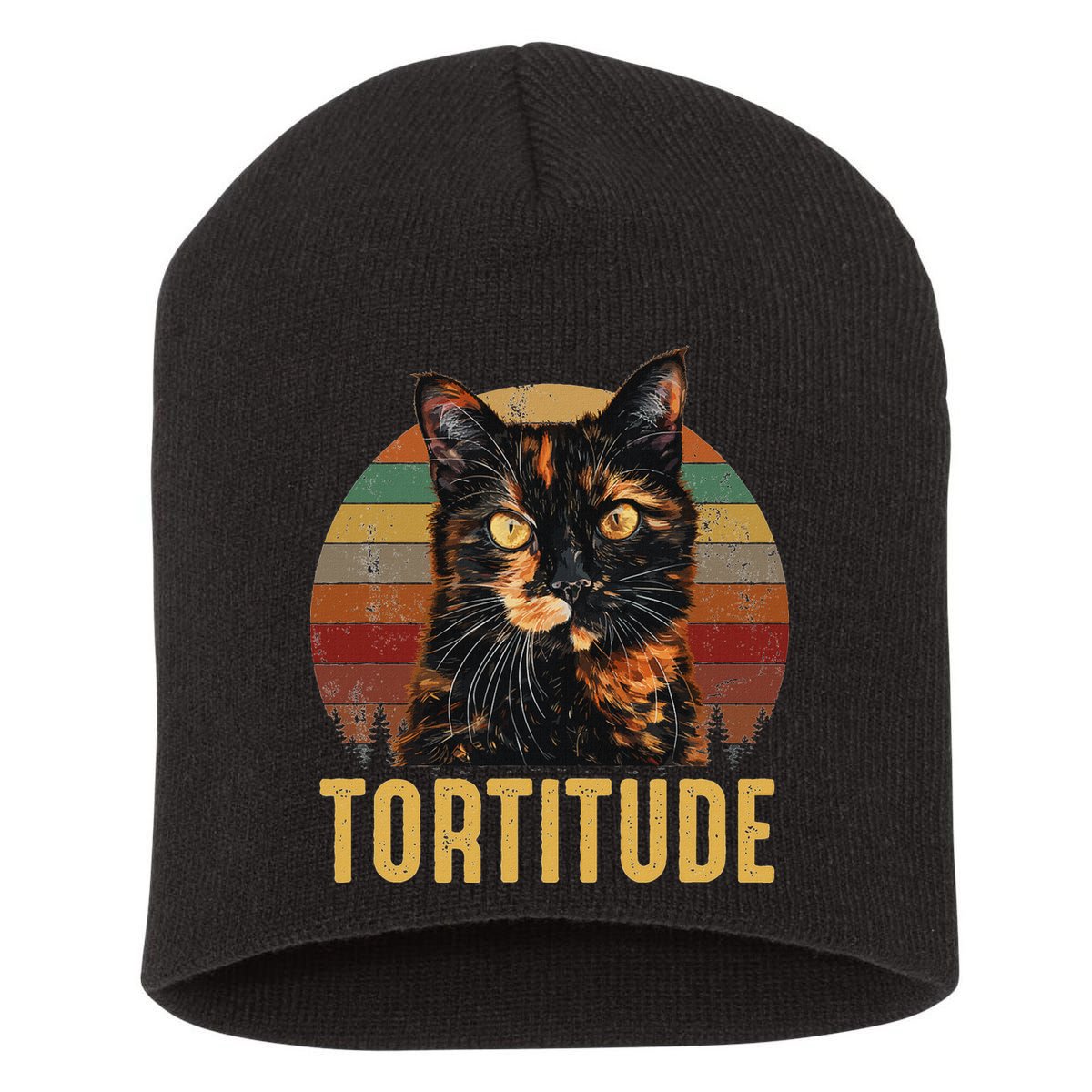 Tortitude Tortoiseshell Cat Short Acrylic Beanie