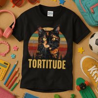 Tortitude Tortoiseshell Cat Kids T-Shirt