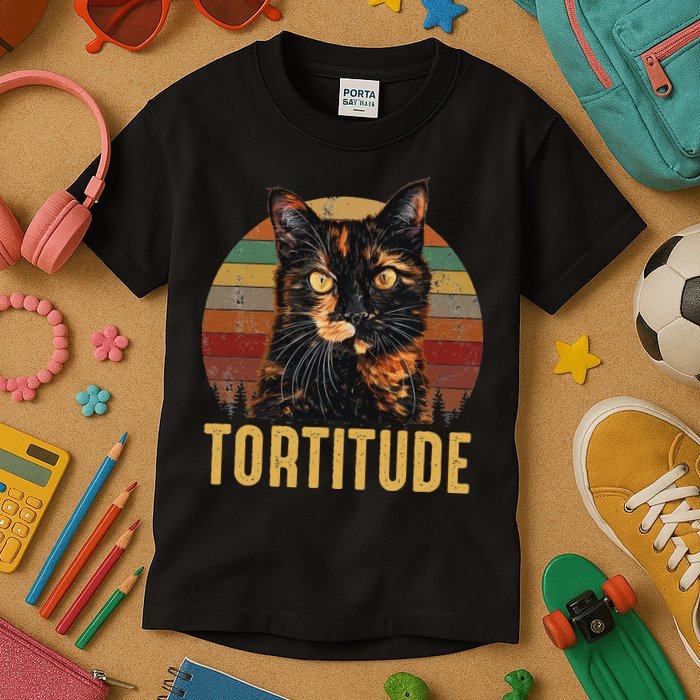 Tortitude Tortoiseshell Cat Kids T-Shirt