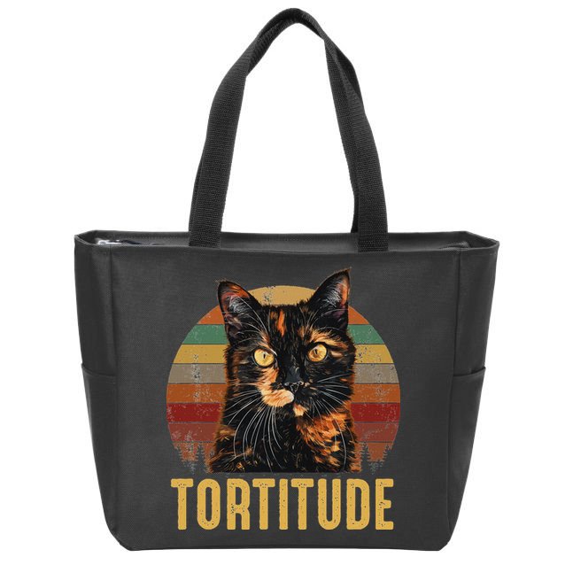Tortitude Tortoiseshell Cat Zip Tote Bag