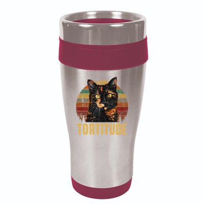 Tortitude Tortoiseshell Cat 16oz Travel Tumbler