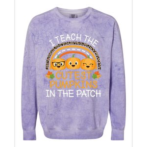 Teach The Cutest Pumpkins In The Patch Halloween Teacher Colorblast Crewneck Sweatshirt