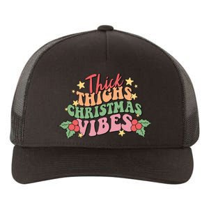 Thick Thighs Christmas Vibes Retro Holiday Funny Yupoong Adult 5-Panel Trucker Hat