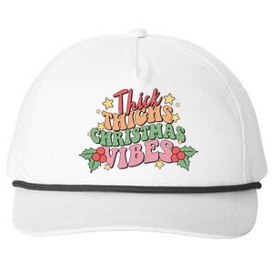 Thick Thighs Christmas Vibes Retro Holiday Funny Snapback Five-Panel Rope Hat