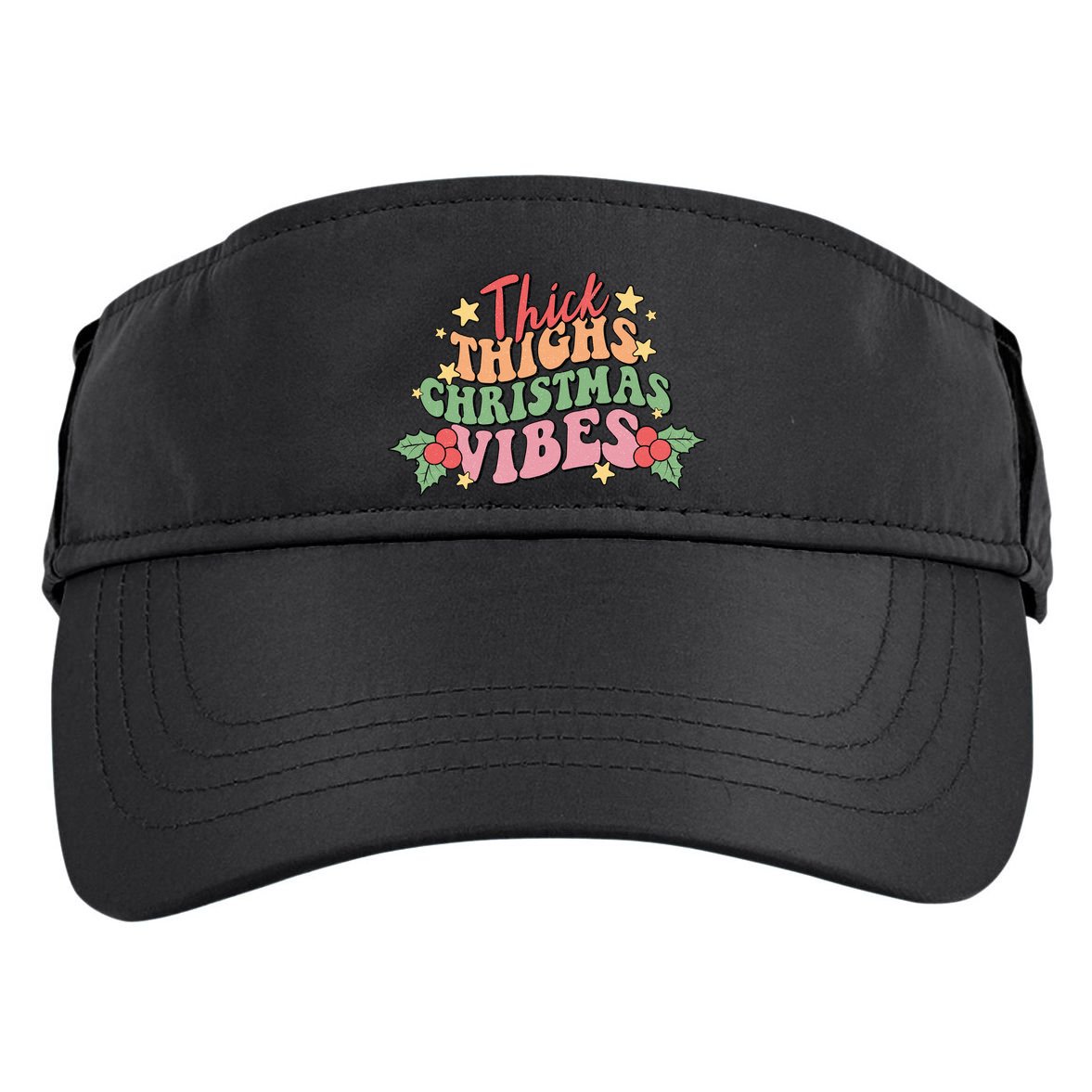 Thick Thighs Christmas Vibes Retro Holiday Funny Adult Drive Performance Visor