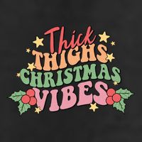 Thick Thighs Christmas Vibes Retro Holiday Funny Adult Drive Performance Visor