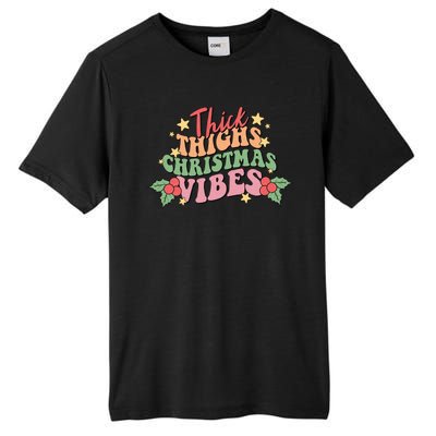 Thick Thighs Christmas Vibes Retro Holiday Funny Tall Fusion ChromaSoft Performance T-Shirt