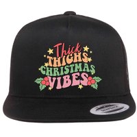 Thick Thighs Christmas Vibes Retro Holiday Funny Flatbill Hat