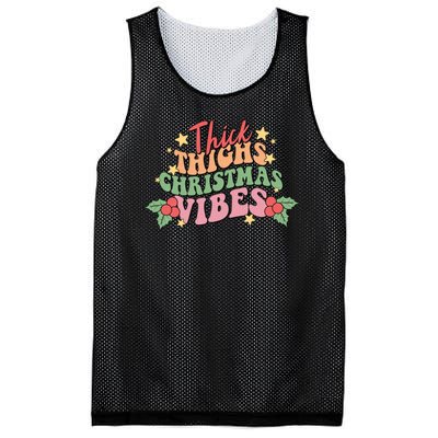 Thick Thighs Christmas Vibes Retro Holiday Funny Mesh Reversible Basketball Jersey Tank