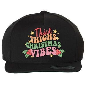 Thick Thighs Christmas Vibes Retro Holiday Funny Wool Snapback Cap