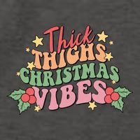 Thick Thighs Christmas Vibes Retro Holiday Funny Vector Backpack