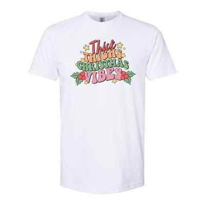 Thick Thighs Christmas Vibes Retro Holiday Funny Softstyle® CVC T-Shirt