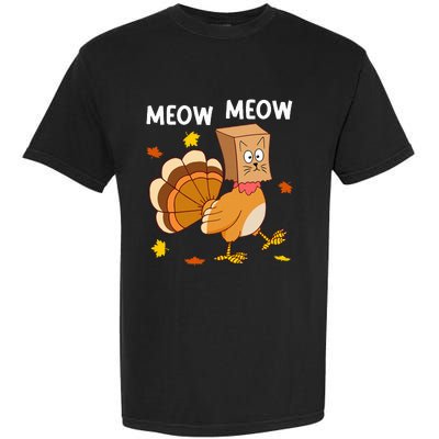 Thanksgiving Turkey Cat Meow Garment-Dyed Heavyweight T-Shirt