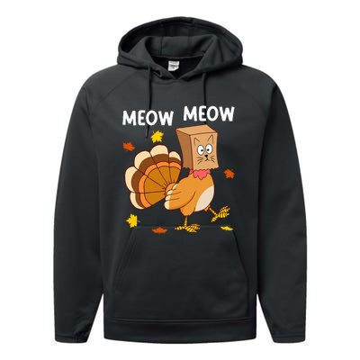 Thanksgiving Turkey Cat Meow Performance Fleece Hoodie