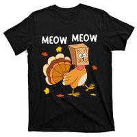 Thanksgiving Turkey Cat Meow T-Shirt