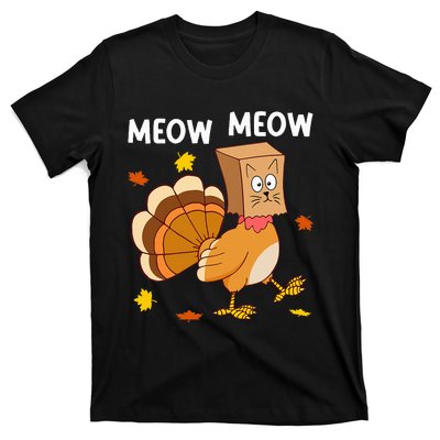 Thanksgiving Turkey Cat Meow T-Shirt