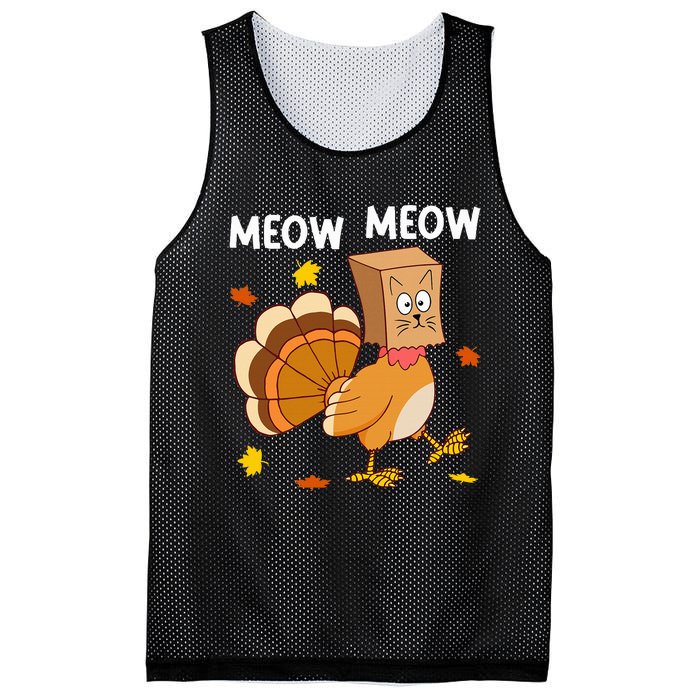 Thanksgiving Turkey Cat Meow Mesh Reversible Basketball Jersey Tank