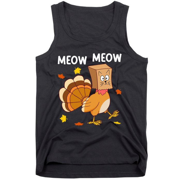 Thanksgiving Turkey Cat Meow Tank Top