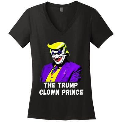 The Trump Clown Prince Women's V-Neck T-Shirt