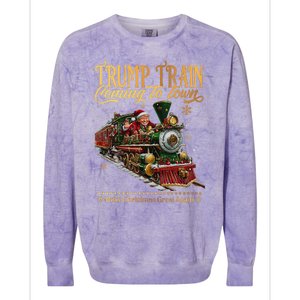 Trump Train Coming To Town Christmas Colorblast Crewneck Sweatshirt