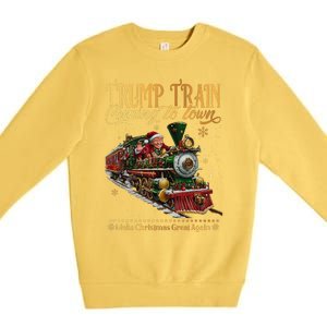 Trump Train Coming To Town Christmas Premium Crewneck Sweatshirt