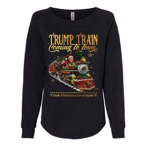 Trump Train Coming To Town Christmas Womens California Wash Sweatshirt