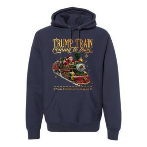 Trump Train Coming To Town Christmas Premium Hoodie