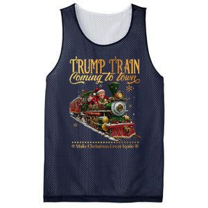 Trump Train Coming To Town Christmas Mesh Reversible Basketball Jersey Tank