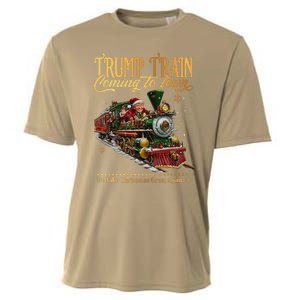 Trump Train Coming To Town Christmas Cooling Performance Crew T-Shirt