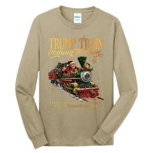 Trump Train Coming To Town Christmas Tall Long Sleeve T-Shirt