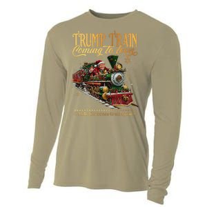 Trump Train Coming To Town Christmas Cooling Performance Long Sleeve Crew