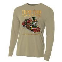 Trump Train Coming To Town Christmas Cooling Performance Long Sleeve Crew