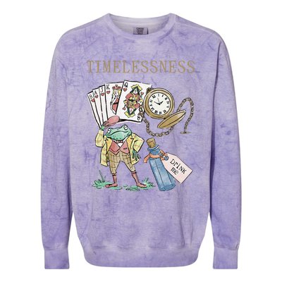 Timelessness Timeless Clock Back In Time Magic Card Colorblast Crewneck Sweatshirt