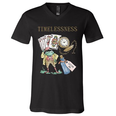 Timelessness Timeless Clock Back In Time Magic Card V-Neck T-Shirt