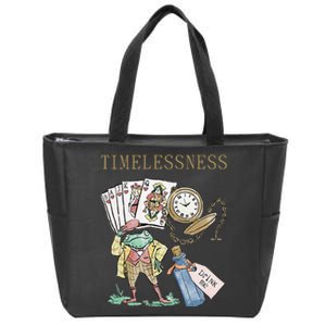 Timelessness Timeless Clock Back In Time Magic Card Zip Tote Bag