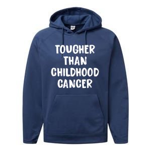 Tougher Than Cancer Support Hood Cancer Awareness Gift Performance Fleece Hoodie