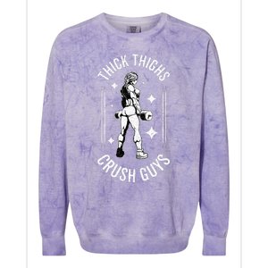 Thick Thighs Crush Guys Gym Workout Fitness Bodybuilding Colorblast Crewneck Sweatshirt