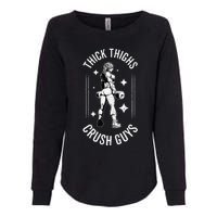 Thick Thighs Crush Guys Gym Workout Fitness Bodybuilding Womens California Wash Sweatshirt