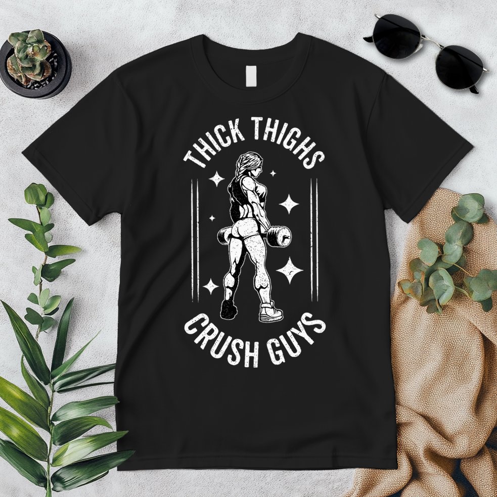 Thick Thighs Crush Guys Gym Workout Fitness Bodybuilding Premium T-Shirt