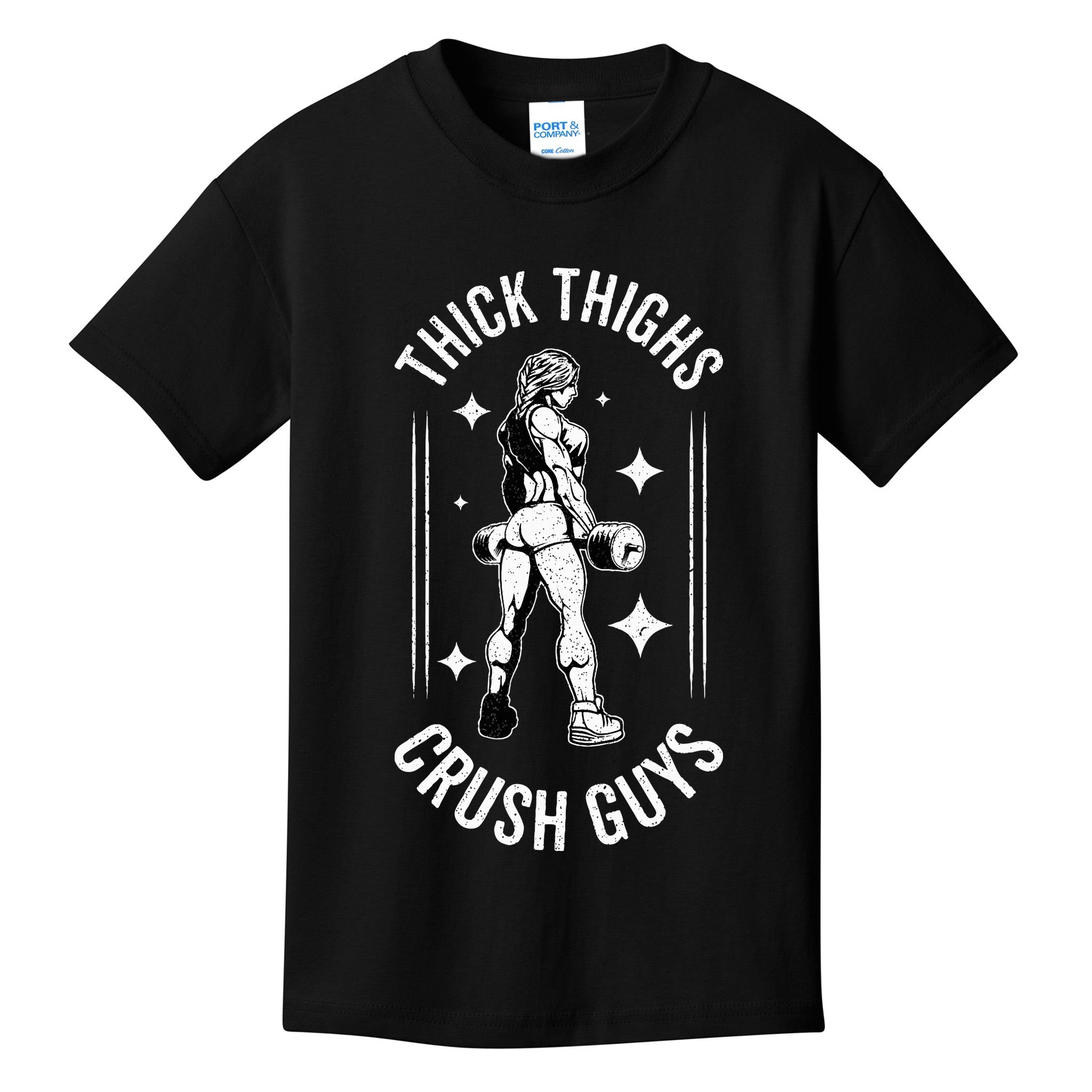 Thick Thighs Crush Guys Gym Workout Fitness Bodybuilding Kids T-Shirt