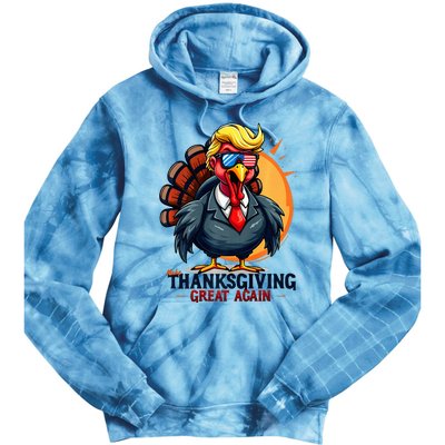 Thanksgivin Trump Costume Tie Dye Hoodie